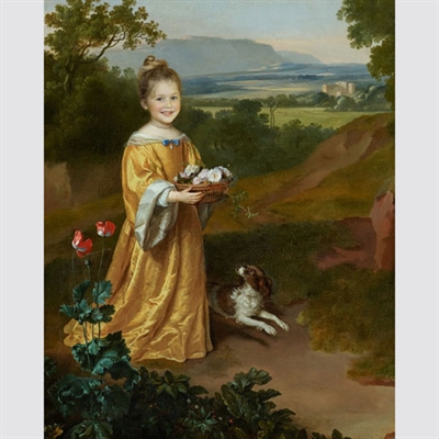 Custom Renaissance Portrait of A Little Girl with Her Dog from Photo,by myDaVinci - myDaVinci